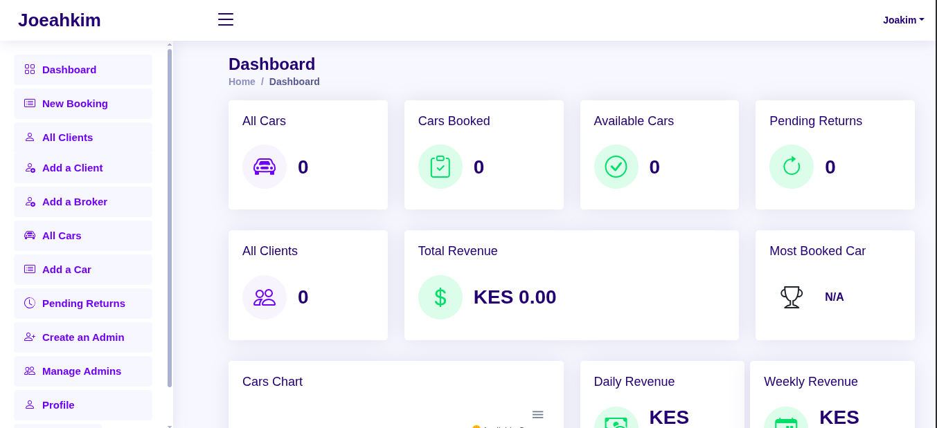Joeahkim Dashboard